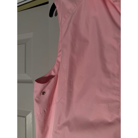 Lauren Ralph Lauren Pink Collared Vest Jacket Embroidered Crest Logo Size XL - Picture 10 of 11